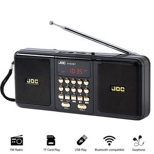 휴대용 FM 라디오 충전식 배터리 무선 스피커 지원 TF USB MP3 플레이어 수신기가있는 Bluetooth 호환