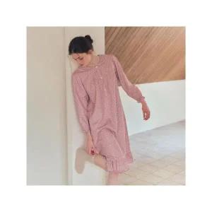 [솔브]비너스 정상 커플잠옷 면 80수 주자 클로버 나염 여성 원피스 VGN4553 A_P407073784