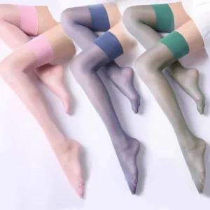 2개 레인보우 와이드 12D 밴드스타킹 10color 다리 판타롱 래