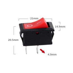 KCD1 레드 보트 자동차 로커 스위치 5 개 On-Off 2Pin 6A 220V 10A 125V 버튼 15x21mm