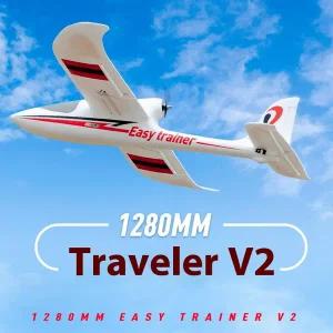 수집품 RC FMS 1280mm 이지 트레이너 V2 초보자 훈련 조립 항공기 백푸시 고정익 모델 원격 조종 성인 소년