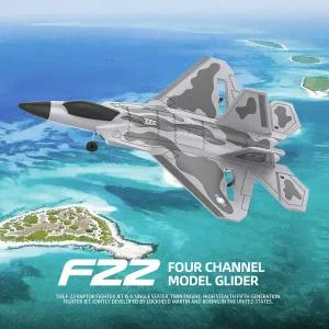 수집품 RC BM22 F22 전투기 4CH 대형 비행기 2.4G 고정 날개 원격 제어 전기 폼 모델 49*35.5*12.3cm 큰 글