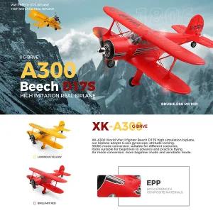 수집품 RC WLtoys A300 4방향 2날개 항공기 원격 제어 글라이더 브러시리스 무인 모델