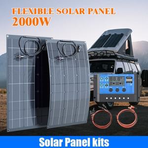 고효율 500W-2000W 태양광 패널 키트 18V/36V 충전으로 RV 보트 자동차 및 가정용 전원 공급