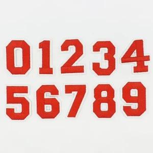 SFr 의류 패치 숫자 빨강 열접착패치 의류리폼 옷리폼 의류자수 와펜