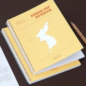 혼자공부 한국사 지도 노트 B5 (한국지도) (오렌지) 공책 노트 문구 학용품 캐릭터공책