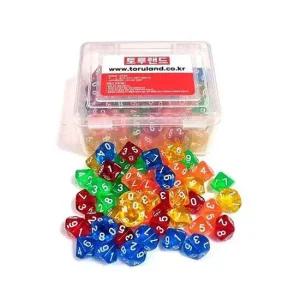 대용량 50개입 1번세트 보드게임활용 10면체주사위 다 석광교재 다면체주사위 주사위 2cmx2cm 10면체주사위