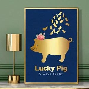 [셀러허브 패션][JHQPSSTU_4B]황금돼지 풍수 그림 A3 PIG4 돈들어오는