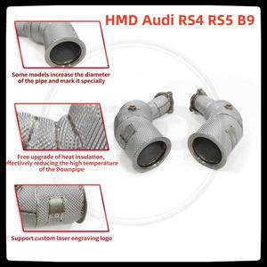 HMD  독점  Audi RS4 RS5 B9 29T 촉매 배기 다운 파이프 용 경고등 없음