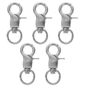 이펫붐 5pcs 버드케이지 잠금 금속 스냅 도어 체인 헤비 듀티 버드 케이지 클립 스프링 후크 액세서리 스테인리스 스틸 플라이 로프 앵무새 회전 가능