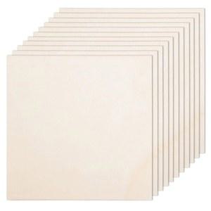 12 공예용 8팩 8 x 1/16 인치-2 mm 두께의 농목 시트 미완성 합판 DIY 프로젝트, 건축 모델, 판화, 목재 연소, 염색용 사각 공예 보드