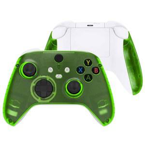 Xbox 코어 무선 컨트롤러용 익스트림레이트 사이드 레일 그립 쉘, Xbox Series X & S 컨트롤러용 투명 녹색 교체 부품 전면 하우징 커버 핸들 페이스플레이트