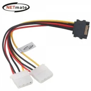 강원전자 넷메이트 SATA 파워 15핀/IDE 4핀 전원 Y 케이블 0.2m NM-SAT07
