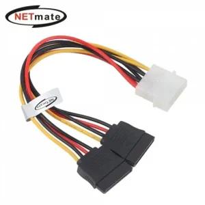 강원전자 넷메이트 IDE 4핀 전원/SATA 파워 15핀 Y 케이블 0.2m NM-SAT08