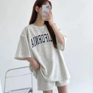 [콩심팥심]여자 2컬러 여름 반팔 반바지 상하의 트레이닝 셋업