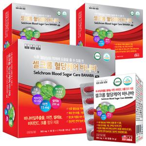 셀크롬 혈당 건강 케어 바나바잎 추출물 120정X3박스 식후 혈당 관리 조절 아연