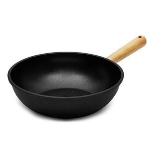러브쿡 에디션 IH 궁중팬 28cm (012652) 우드핸들 통주물 인덕션겸용 튀김팬 웍팬