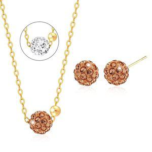 [기타][바네사베라] 14K GOLD 블링 투투볼 목걸이+귀걸이 2종 세트
