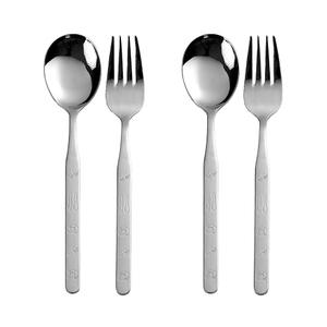 라온누리 큐티베어 올스텐 아동용 수저 숟가락, 2개 + 포크, 2개