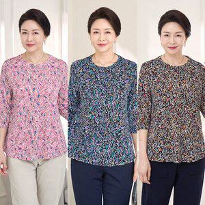 [Rosemom][엄마옷 로즈맘] 모르나염7부티셔츠/중년여성의류 중년여성옷 5060 엄마티셔츠