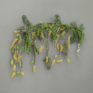 산수유 조화 가랜드 네이쳐 가랜드 105cm 인테리어 꽃 녹색 식물 벽장식 벽걸이 현관 문 꾸미기 네이처