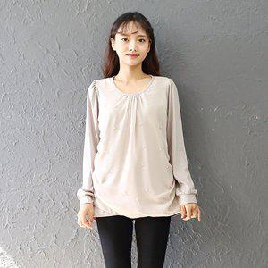 [아이우먼] 이중쉬폰진주블라우스 MNw072M309 빅사이즈