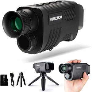 YUANZIMOO 업그레이드된 Night Vision 단안 디지털 적외선 망원경 8X 줌 2000mAh 충전식 배터리 삼각대 32G