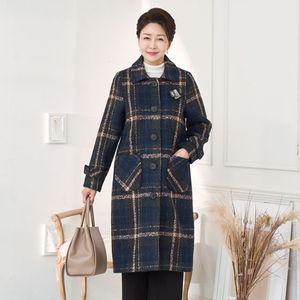 [엄마옷 로즈맘] 오무버롱체크울코트