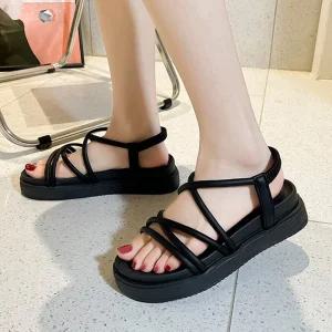 더구두 데일리 통굽 플랫폼 스트랩 샌들(4cm)-6251