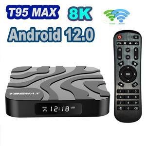 듀얼 와이파이 스마트 TV 박스 안드로이드 12.0 쿼드코어 Cortex-A53 100M LAN 8K 2.4G 5G 2GB 4GB 16GB 32