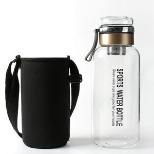 티텀블러 내열 유리 텀블러 티보틀 900ml 골드 차 거름망 파우치세트