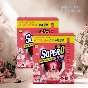 슈퍼딥큐 플라워코튼 40매입+40매입 건조기시트 개별포장 섬유유연제 드라이시트 1박스