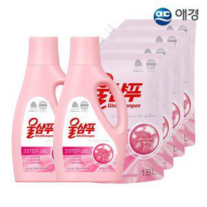 [애경]울샴푸 중성세제 오리지널 용기 1L 2개+리필 1.8L 4개