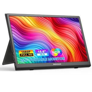 FANGOR 휴대용 모니터 15.6인치 1080P FHD 여행용 모니터, 스마트 커버, USB C HDMI 초슬림 컴퓨터 게이밍 디스플레이, 노트북 PC 폰 맥 PS4 XBOX용 외장