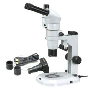 AMSCOPE PM240T 8M 디지털 트리노큘러 공통 주 대물 스테레오 줌 현미경, WH10X 아이피스, 8X 80X 배율, 0.8X 대물렌즈, 기둥 스탠드, 100V 240V, 리듀스 렌즈 및 소프트웨어가 포함된 8MP 카메라 포함