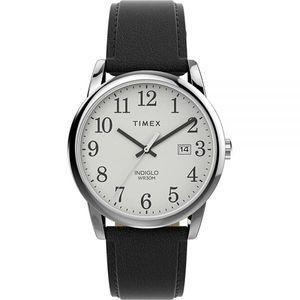Timex 남성용 이지 리더 시계, 블랙/실버톤/화이트/38mm, 클래식