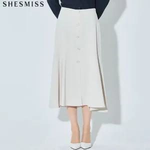 [쉬즈미스(SHESMISS)] 백 밴딩 버튼 스커트 (택가격 228000원)