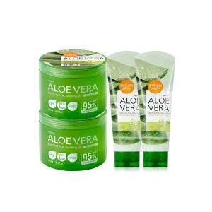 알로에 수딩젤 500ml 2개+클렌징폼 150ml 2개 과일나라