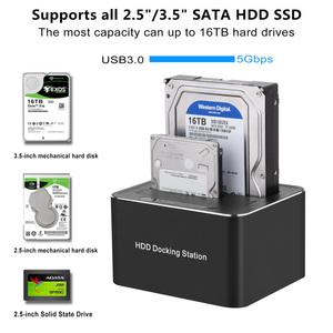 컴퓨터 하드디스크 박스 USB 3.0 베이스 HDD 도킹 스테이션 복사 복제 기능 듀얼 SATA 2.5 인치 3.5