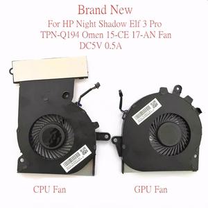 호환 hp 나이트 섀도우 엘프 3 프로 TPN-Q194 오멘 15-CE 17-AN FAN 노트북 CPU GPU 냉각 DC5V 0.5A