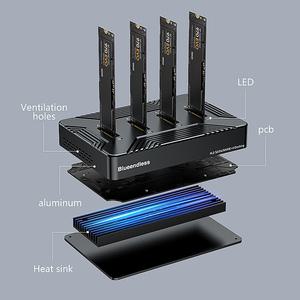 Blueendless 4 베이 m2 SSD 도킹 스테이션 C USB3.1 10Gbps m.2 NVME SATA ngff 듀얼 프로토콜 알루미늄 합