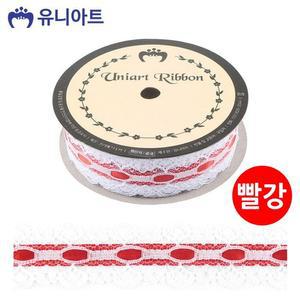 [JHQRMT7S_4B](리본) 공단 리본공예 레이스 25mm (빨강)