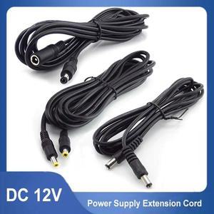 CCTV 카메라 스트립 조명용 DC 전원 연장 케이블 5.5x2.1 플러그 암-수 어댑터 코드 0.5m-5 m 12V