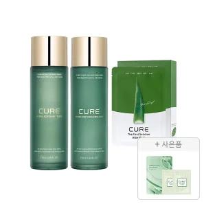 김정문알로에 큐어 더 퍼스트 솔루션 마스크팩 기획(수딩 토너 130ml, 1개+수딩 에멀젼 130ml, 1개+퍼스트 솔루션 마스크팩 10매, 1개)+증정(리알로에 피토 그린 앰플 마스크 30ml, 1매+안티에이징 크림S 2ml, 2개)