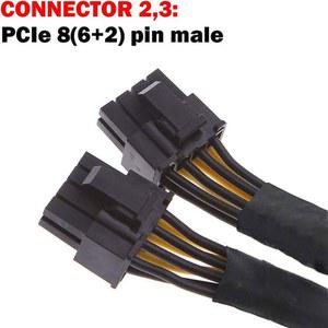 호환 20cm 전원 2 Y-스플리터 GPU PCI 수 PCIe 8 6 케이블, 연장 핀 암-듀얼 어댑터 익스프레스 편조 2X