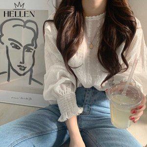 헬렌 봄 데일리 펀칭 아일렛 자수 블라우스 포에트블라우스 B-191