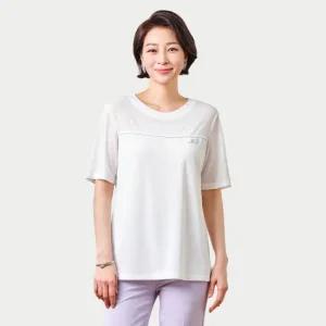 [마담엘레강스] 럭키 썸머 로고 반팔 티블라우스 K252BL01