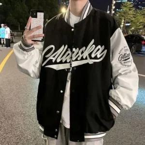 [라일리] Rly 레터링 바시티 자켓 배색 야구점퍼 봄 가을 아우터  23578335)