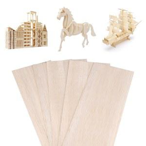 무늬목합판 5Pcs 발사 나무 시트 직사각형 조각 플라이 미완성 보드 DIY Artboard 공예 액세서리