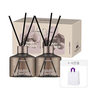쿤달 시그니처 퍼퓸 디퓨저 세트 베이비파우더(본품 200ml, 2개+섬유스틱, 10P)+증정(고급 쇼핑백, 1개)